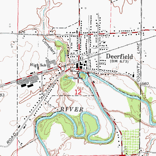 Topographic Map of Camp Drain, MI