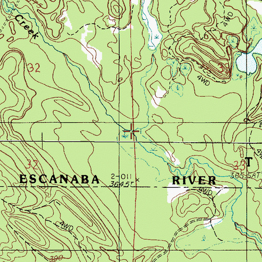 Topographic Map of Camp Eleven Creek, MI