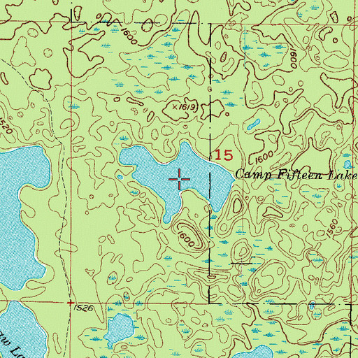 Topographic Map of Camp Fifteen Lake, MI