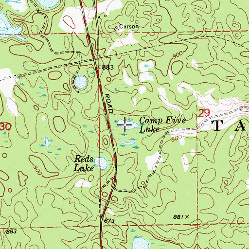 Topographic Map of Camp Five Lake, MI