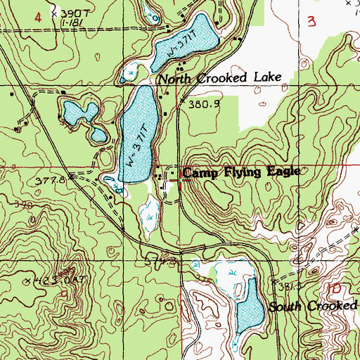 Topographic Map of Camp Flying Eagle, MI