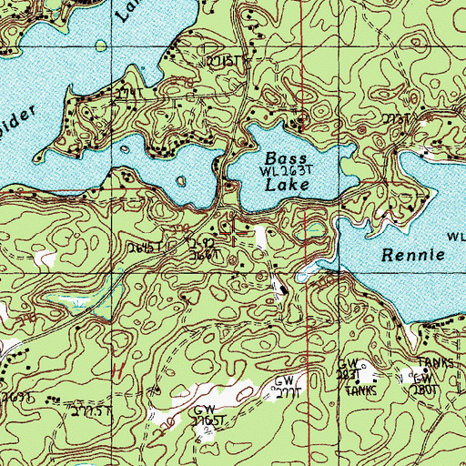 Topographic Map of Camp Greilick, MI