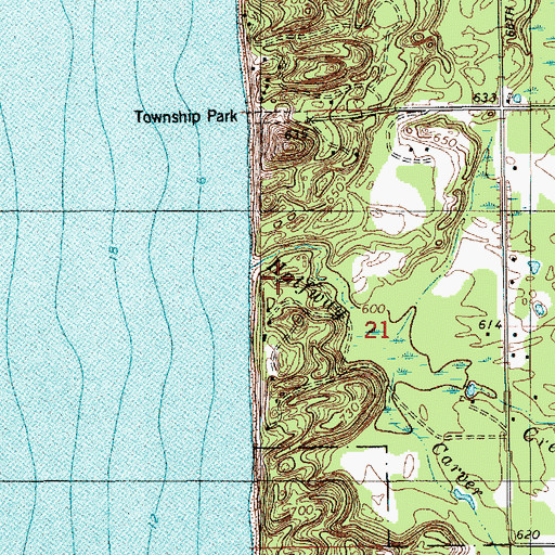 Topographic Map of Camp Halcyon, MI