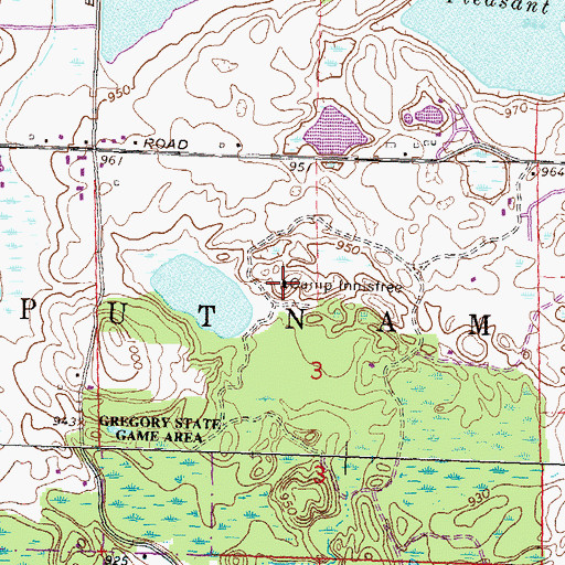 Topographic Map of Camp Innistree, MI