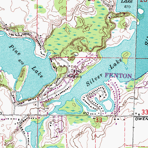 Topographic Map of Camp Kiwanis, MI