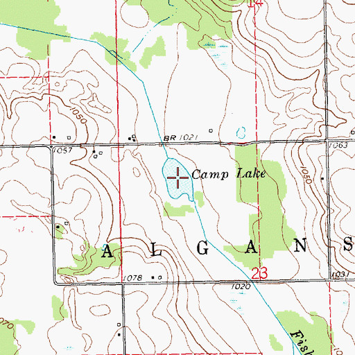 Topographic Map of Camp Lake, MI
