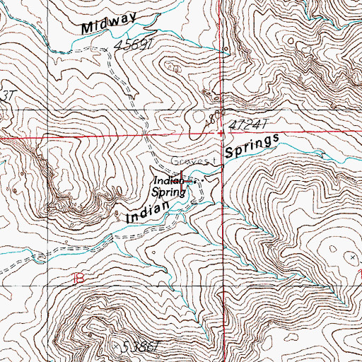 Topographic Map of Indian Spring, AZ