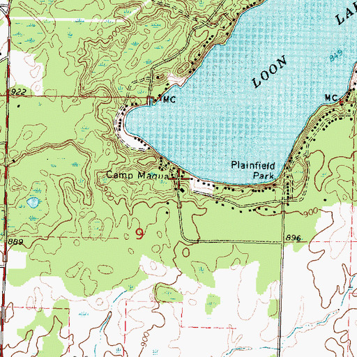 Topographic Map of Camp Maqua, MI