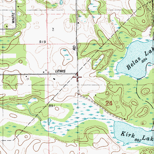 Topographic Map of Camp Matthews, MI