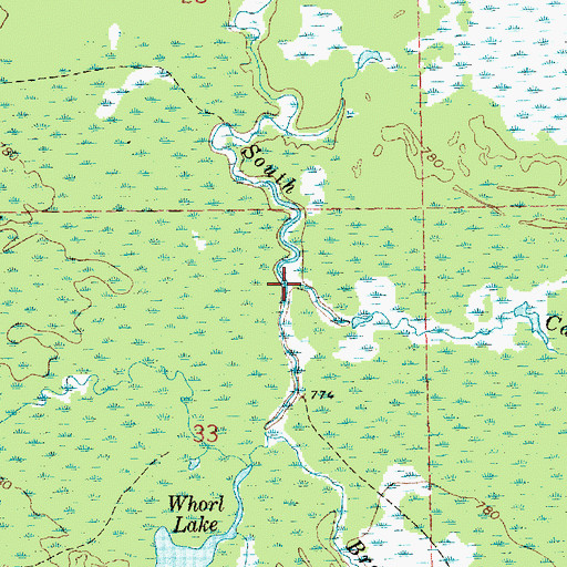 Topographic Map of Camp One Creek, MI