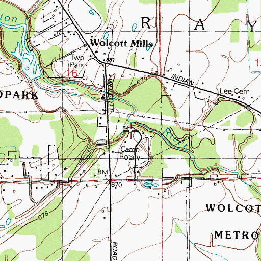Topographic Map of Camp Rotary, MI