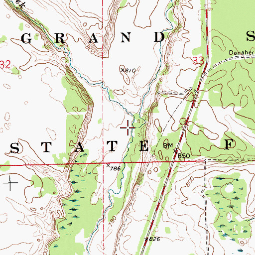 Topographic Map of Camp Seven Creek, MI