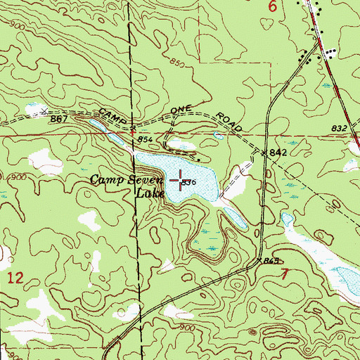 Topographic Map of Camp Seven Lake, MI