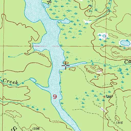 Topographic Map of Camp Six Creek, MI