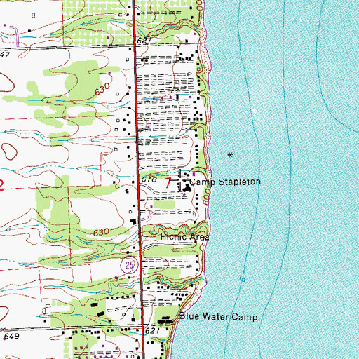Topographic Map of Camp Stapleton, MI
