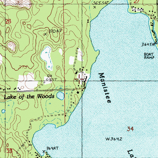 Topographic Map of Camp Tanuga, MI