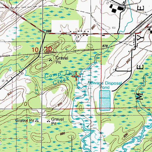 Topographic Map of Camp Two Creek, MI