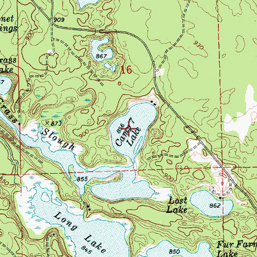 Topographic Map of Camp Seven Alke, MI