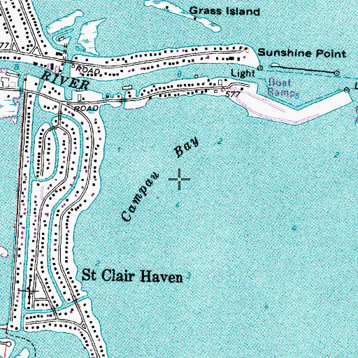 Topographic Map of Campau Bay, MI
