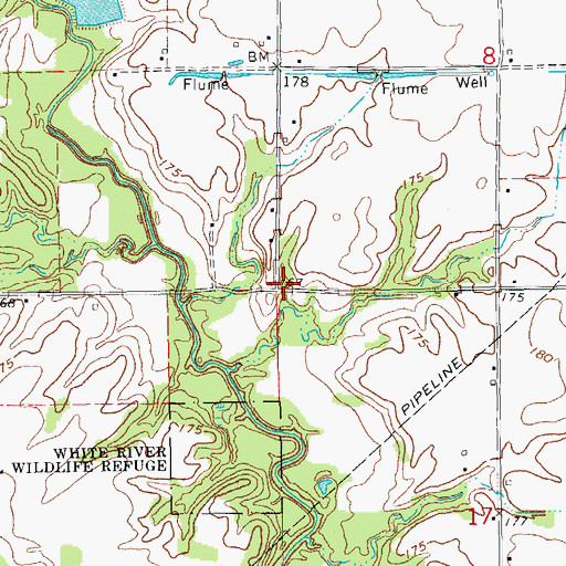Topographic Map of Oak Flat School (historical), AR
