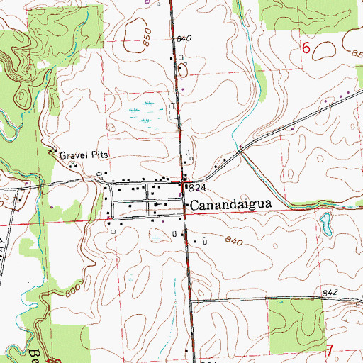 Topographic Map of Canandaigua, MI