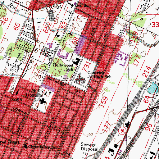 Topographic Map of Arborwood Elementary Campus - South, MI