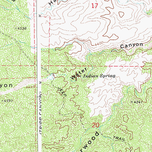 Topographic Map of Indian Spring, AZ