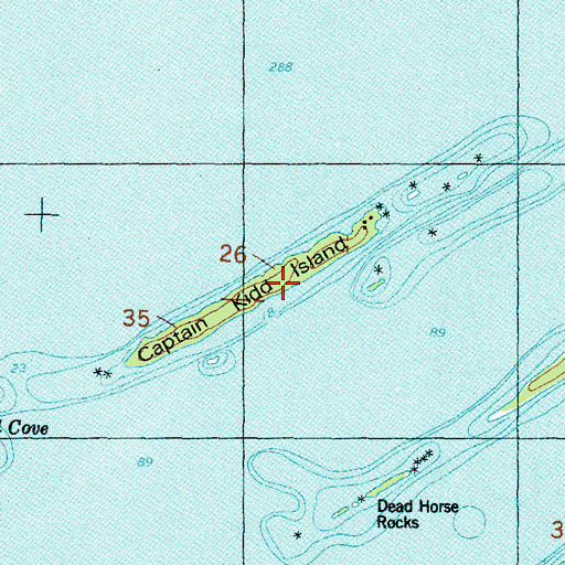 Topographic Map of Captain Kidd Island, MI