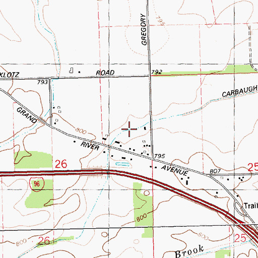 Topographic Map of Carbaugh Drain, MI