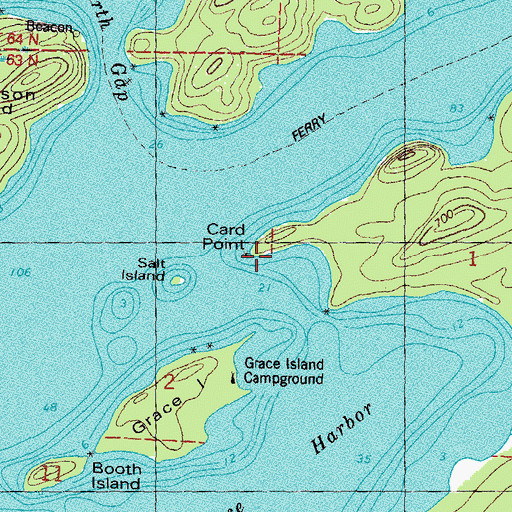 Topographic Map of Card Point, MI