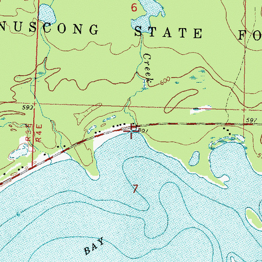 Topographic Map of Caribou Creek, MI