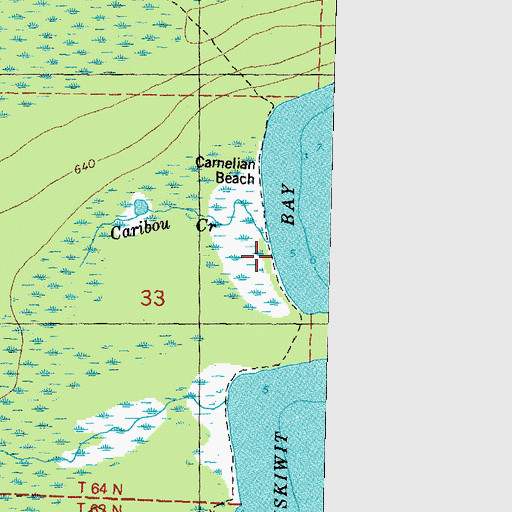 Topographic Map of Caribou Creek, MI