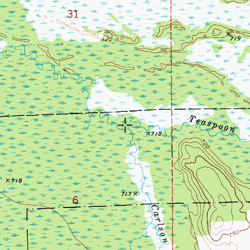 Topographic Map of Carlson Creek, MI