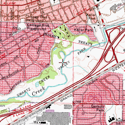 Topographic Map of Carman Creek, MI