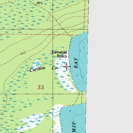 Topographic Map of Carnelian Beach, MI