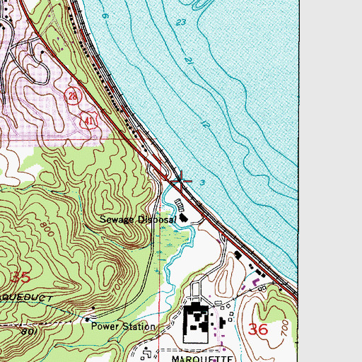 Topographic Map of Carp River, MI