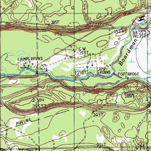 Topographic Map of Carpenter Creek, MI