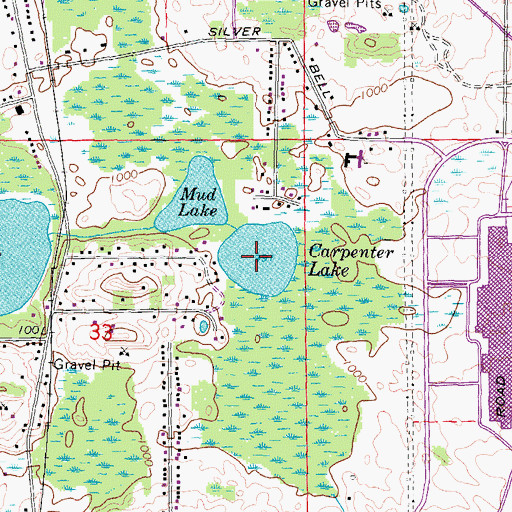 Topographic Map of Carpenter Lake, MI