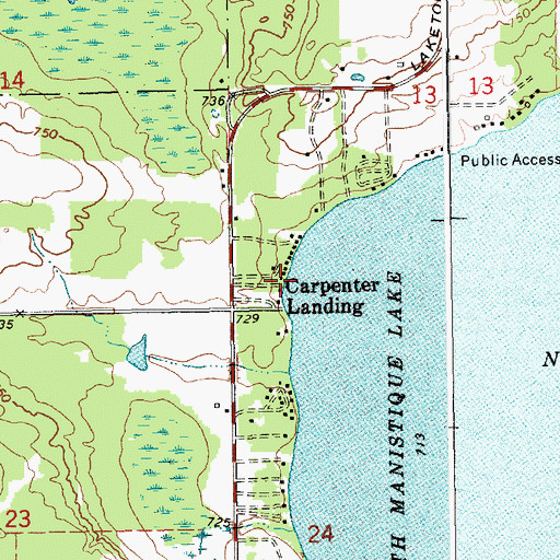 Topographic Map of Carpenter Landing, MI