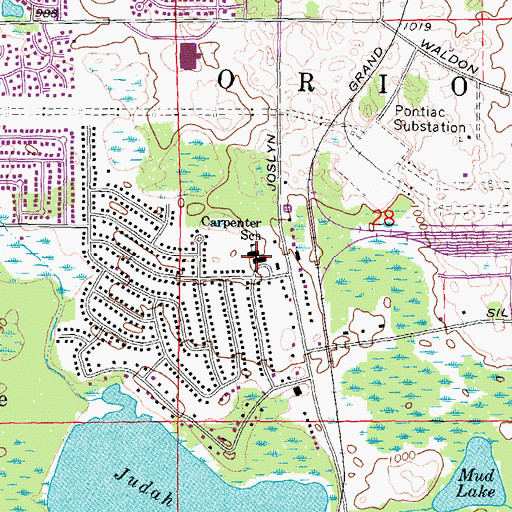 Topographic Map of Carpenter Year Round Elementary School, MI