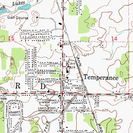 Topographic Map of Carr Park, MI