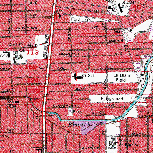 Topographic Map of Carr School, MI