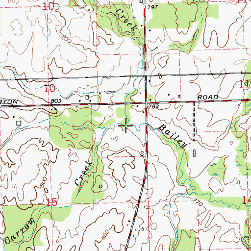 Topographic Map of Carrow Creek, MI