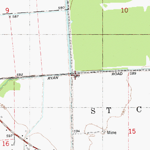 Topographic Map of Carson Drain, MI