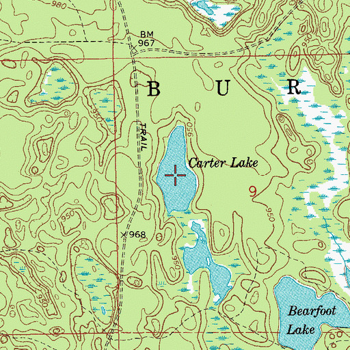 Topographic Map of Carter Lake, MI