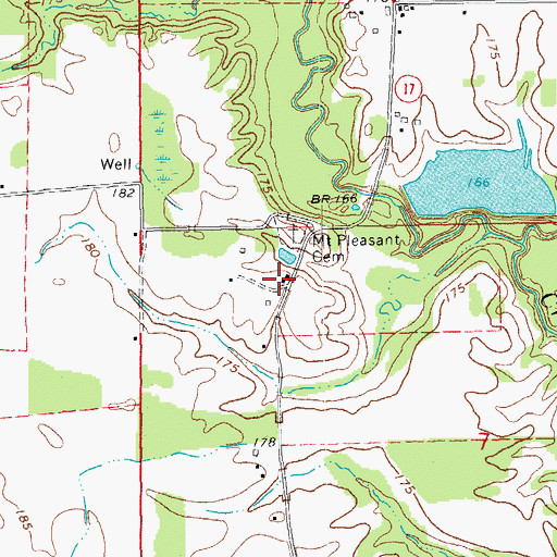 Topographic Map of Pleasant View School (historical), AR