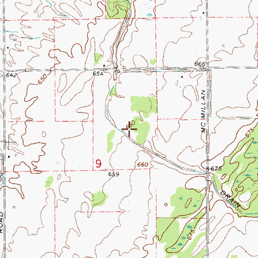 Topographic Map of Case Drain, MI