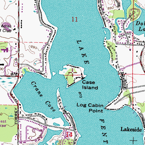 Topographic Map of Case Island, MI