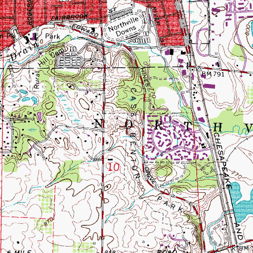 Topographic Map of Cass Benton Park, MI
