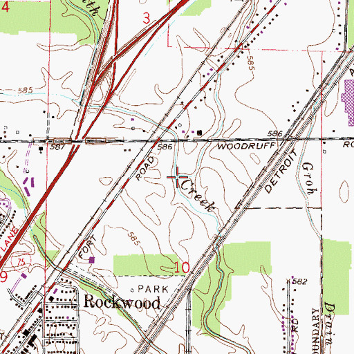 Topographic Map of Cass Drain, MI
